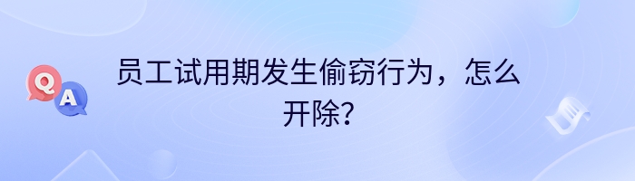 员工试用期发生偷窃行为，怎么开除？